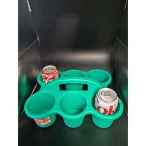 Cup / Beer / Drink Caddy w/Handle Picnics, Beach, Office, Home &UBER Eats GREEN